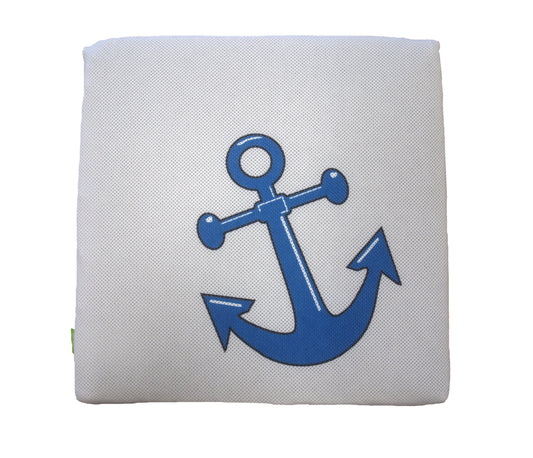 Outdoorkissen Sitzenbleiber maritim 2 - Anker grau