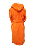 Bademantel orange mit Kapuze Velour - 0389