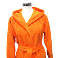 Bademantel orange mit Kapuze Velour - 0389