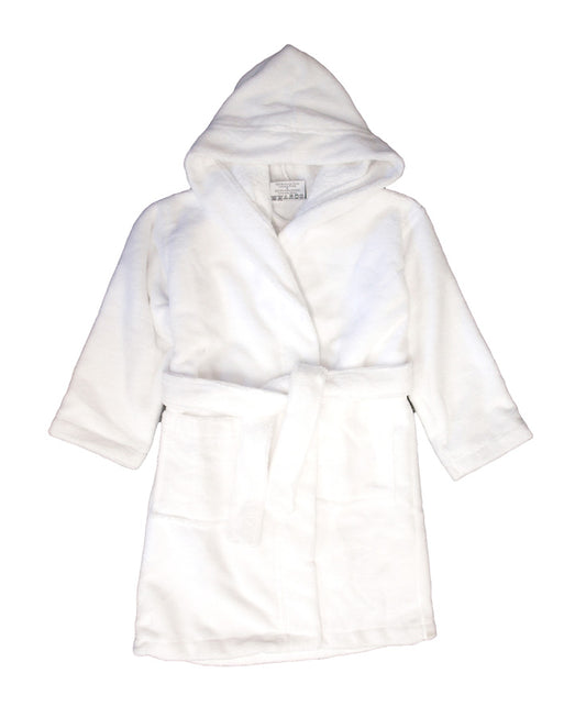 Bademantel für Kinder weiß Velour - 0389