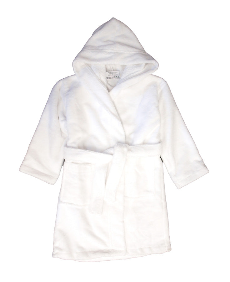 Bademantel für Kinder weiß Velour - 0389