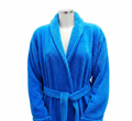 Bademantel blau mit Schalkragen, Velour - 0389