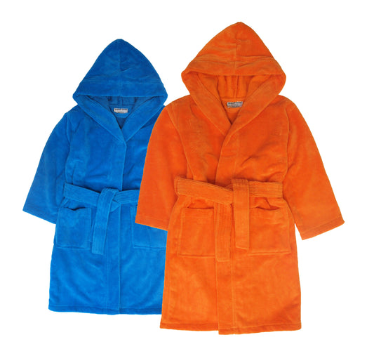 Bademantel für Kinder orange oder blau - 0389