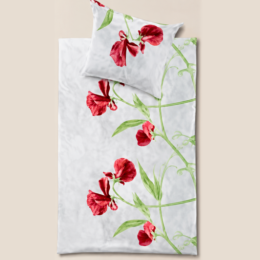 Renforcé - Bettwäsche Objekt 135x200 + 80x80 cm,Hotelverschluß Wicke rot 3133