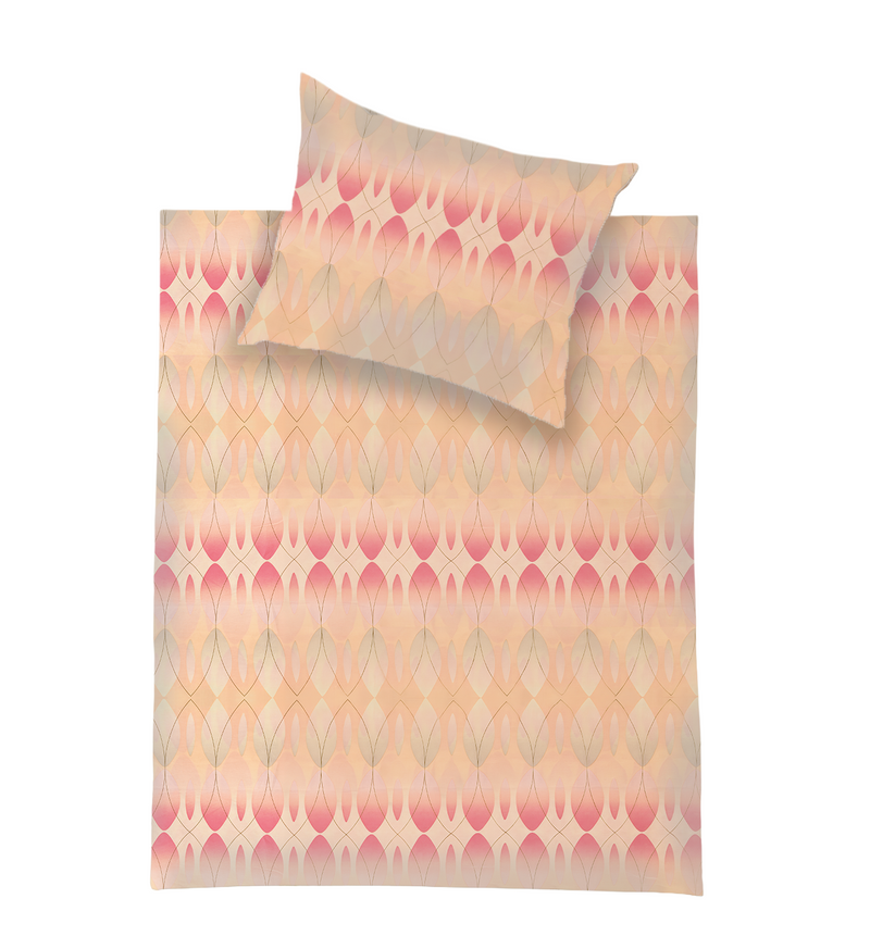 Renforcé - Bettwäsche Objekt 135x200 + 80x80 cm,Hotelverschluß Helozon rosa/beige 3133
