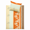Renforcé - Bettwäsche Objekt 135x200 + 80x80 cm,Hotelverschluß Pusteblume orange/beige 3133