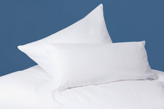 Bettwäsche weiß Damast mit Längsstreifen 4 mm 3839
